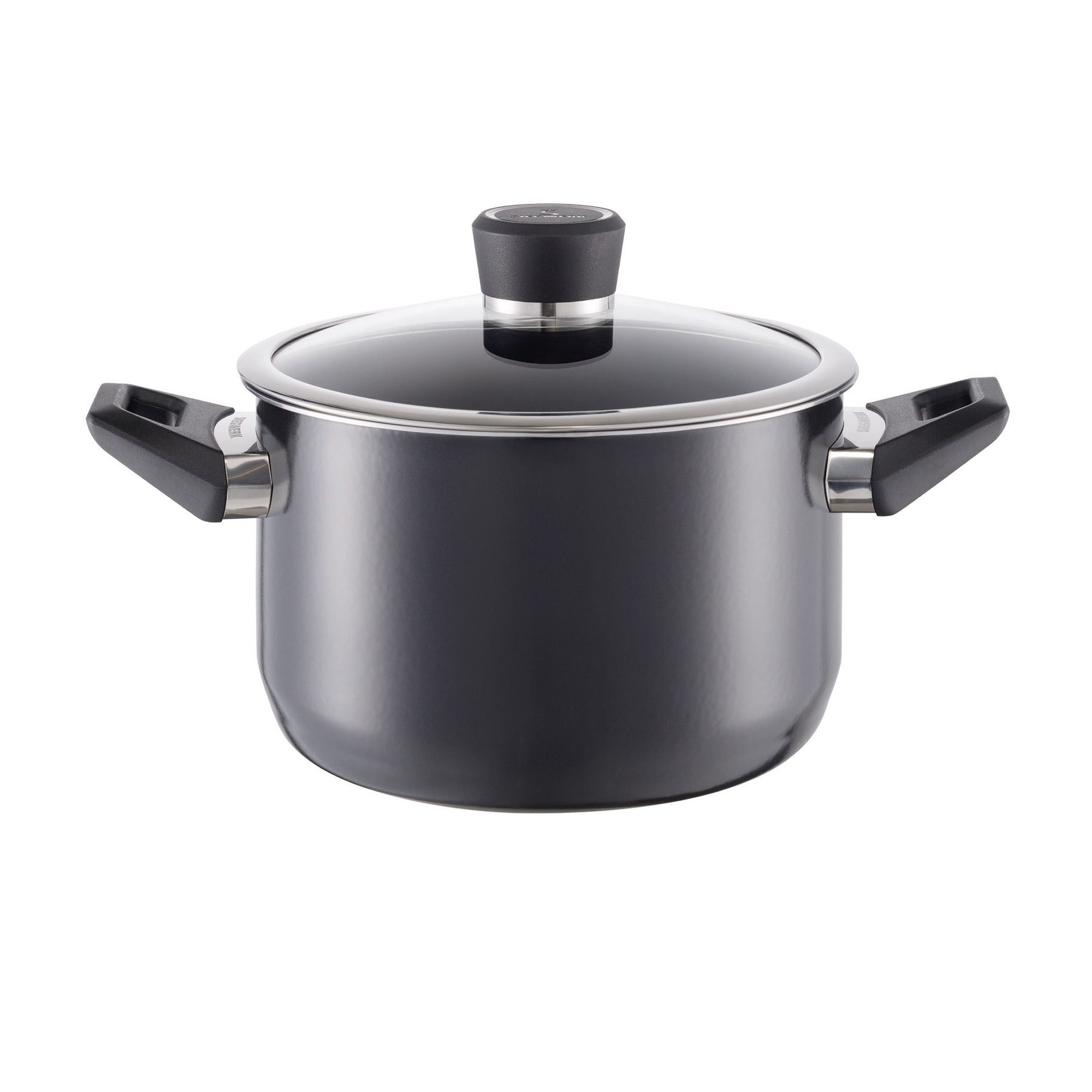 Kochtopf 24 cm in schwarz Frontalansicht