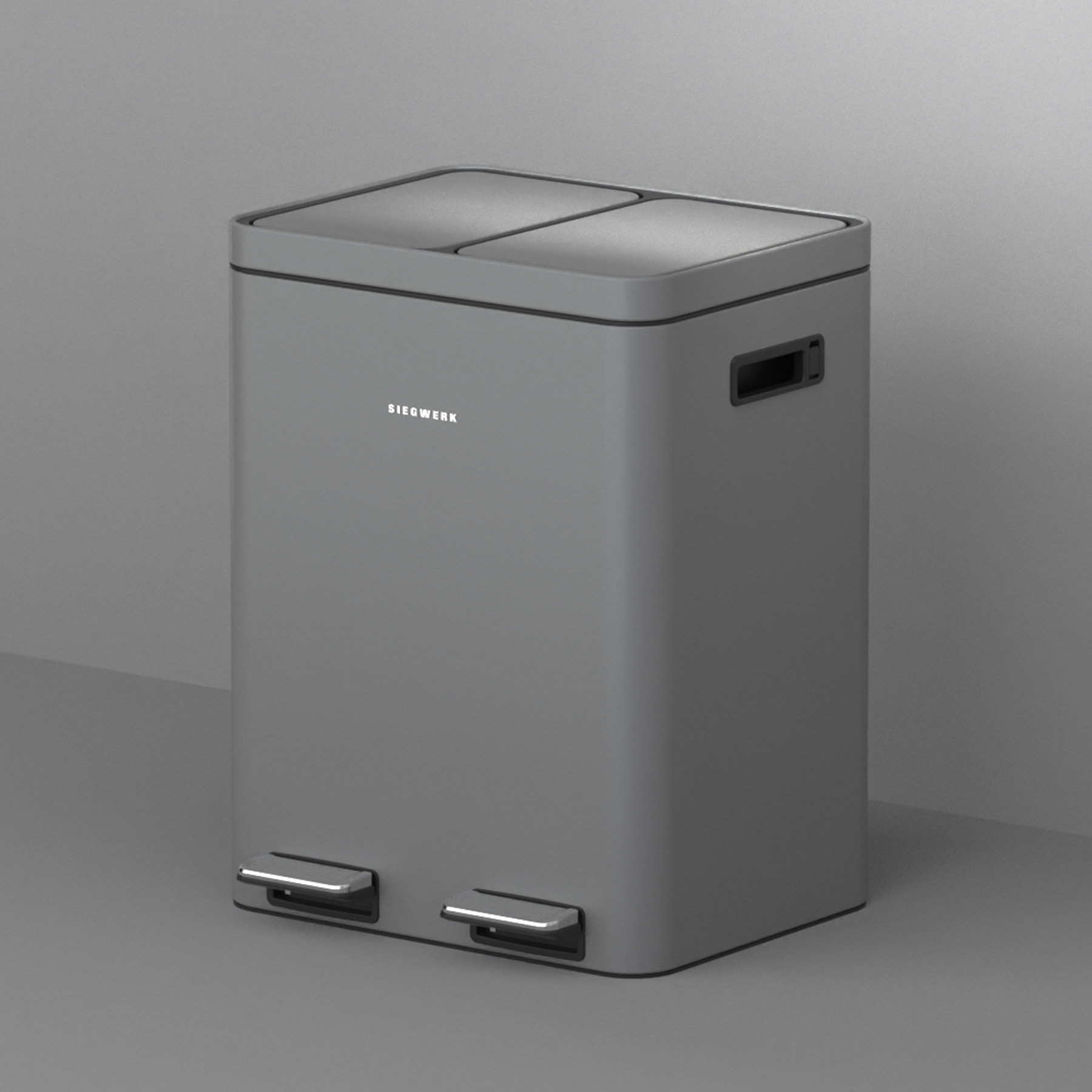 Mülleimer Kolekto 2x18L in Shadow Rock mit Hintergrund seitlich