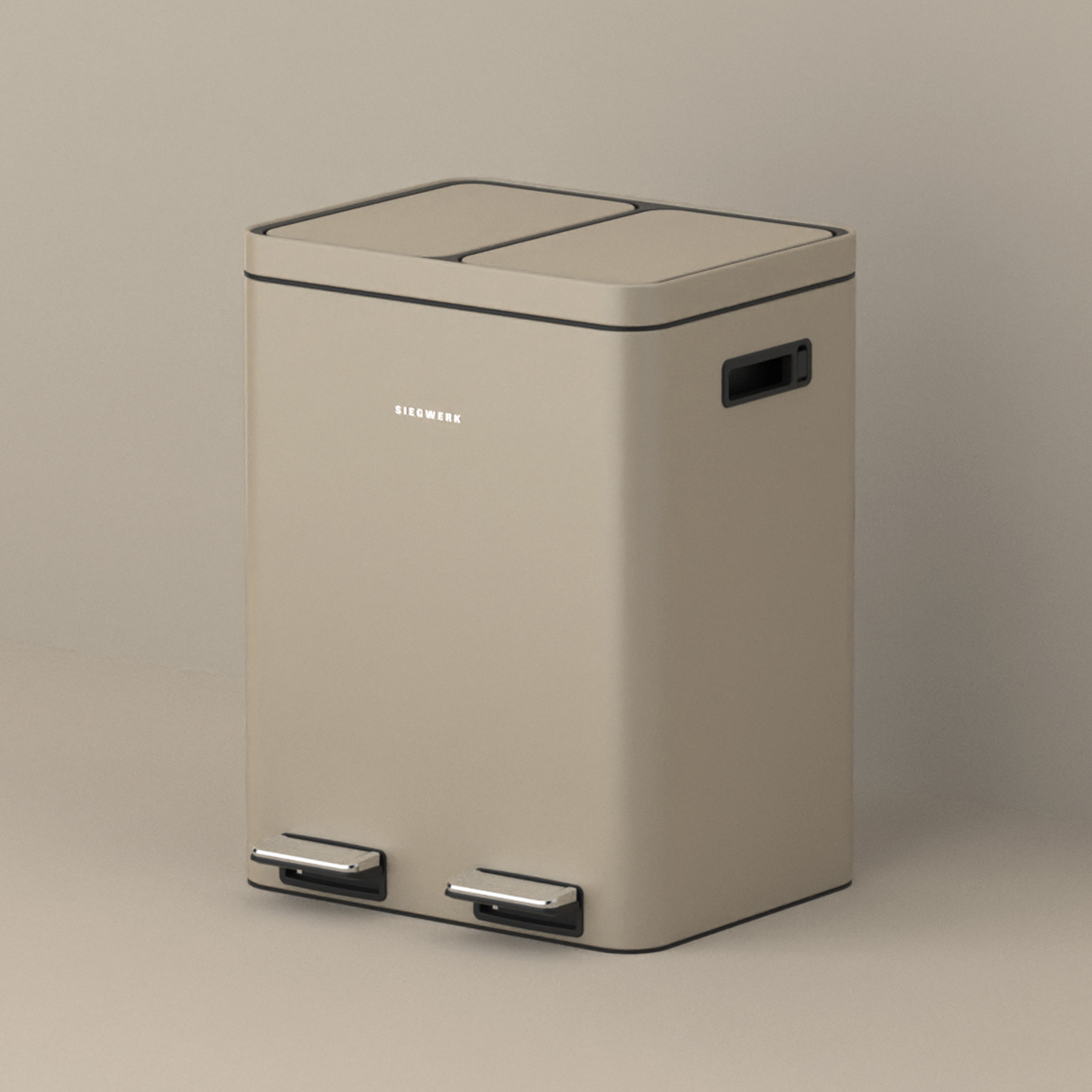 Mülleimer Kolekto 2x18L in Sand Beach mit Hintergrund seitlich