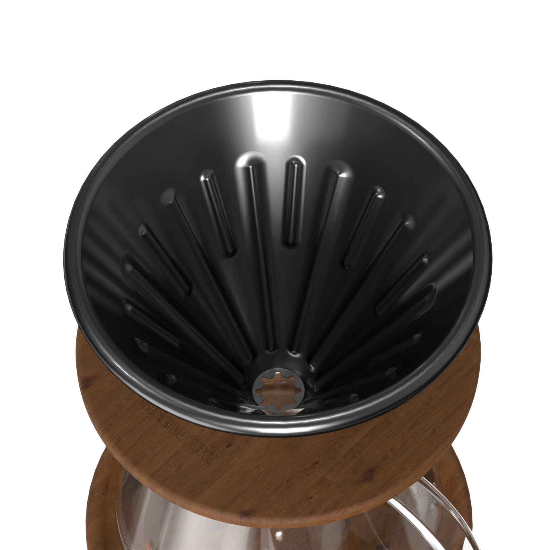 Kaffeebereiter aus Walnussholz Filter