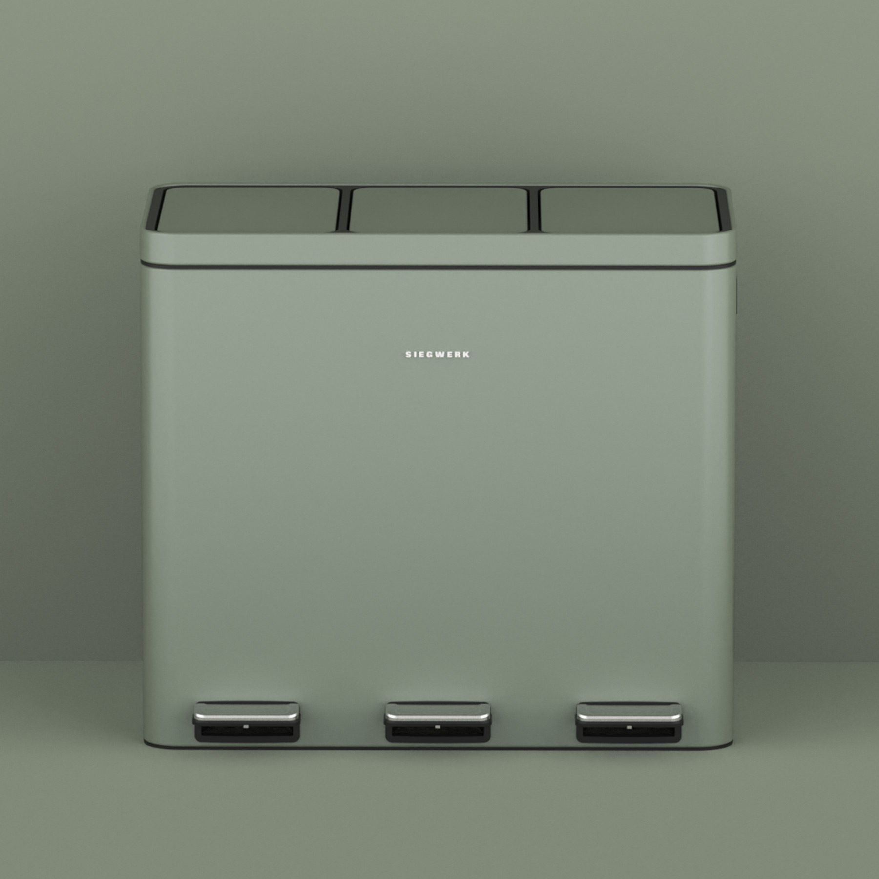 Mülleimer Kolekto 3x18L in Sage Harmony mit Hintergrund