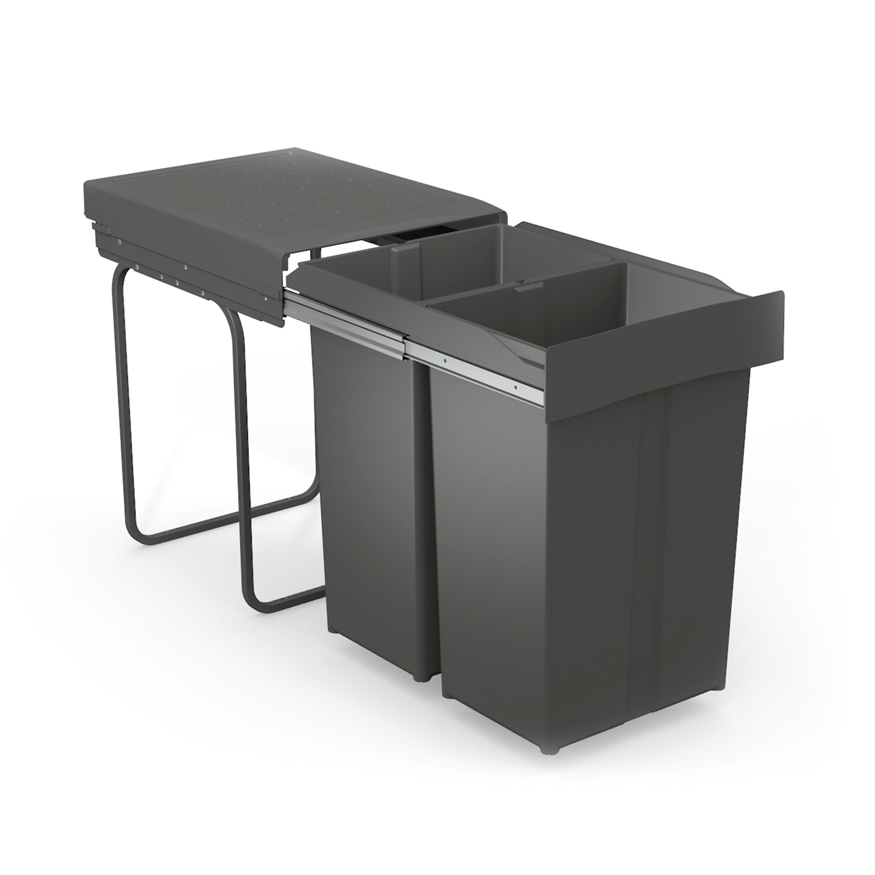 Einbaumülleimer 295 2x29 L 2-Fächer geöffnet