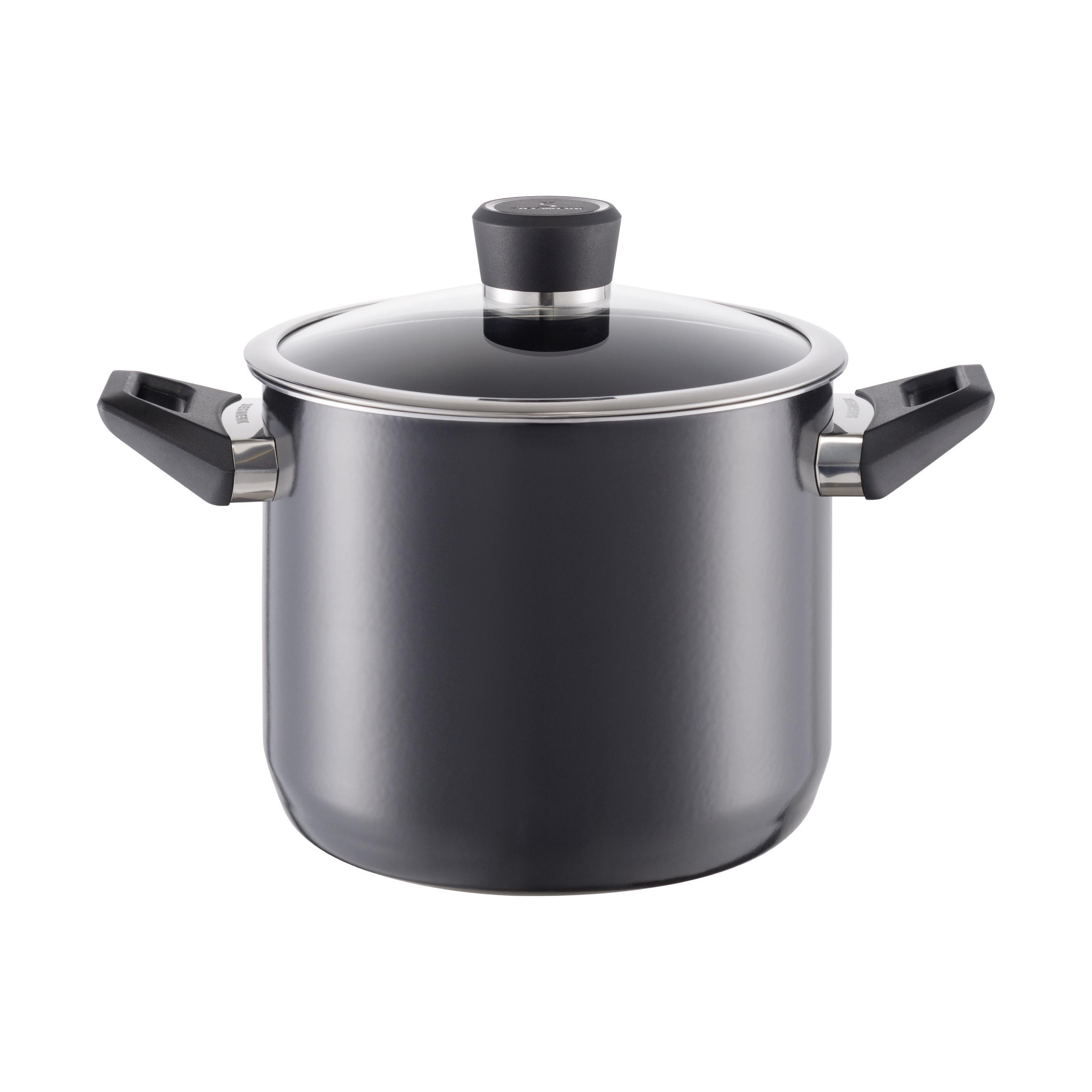 Kochtopf 22 cm hoch schwarz in schwarz