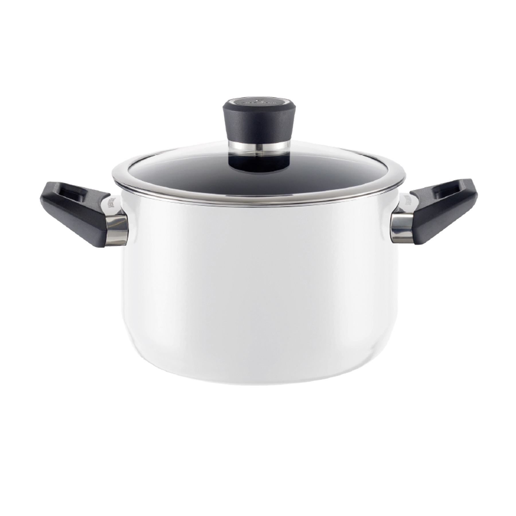 Kochtopf 24 cm in weiss Frontalansicht