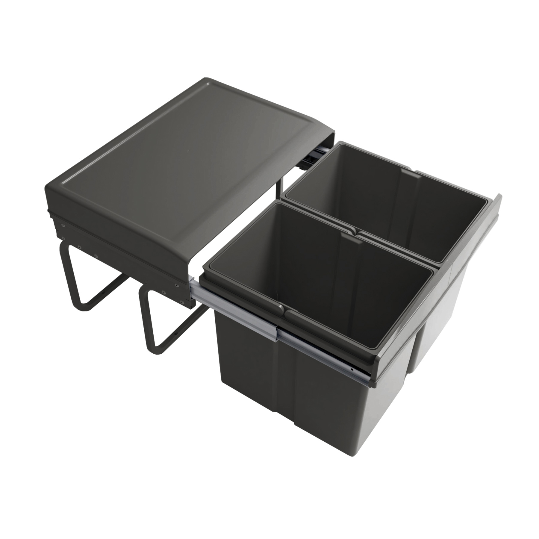 Einbaumülleimer 296 2x15 L 2-Fächer geöffnet