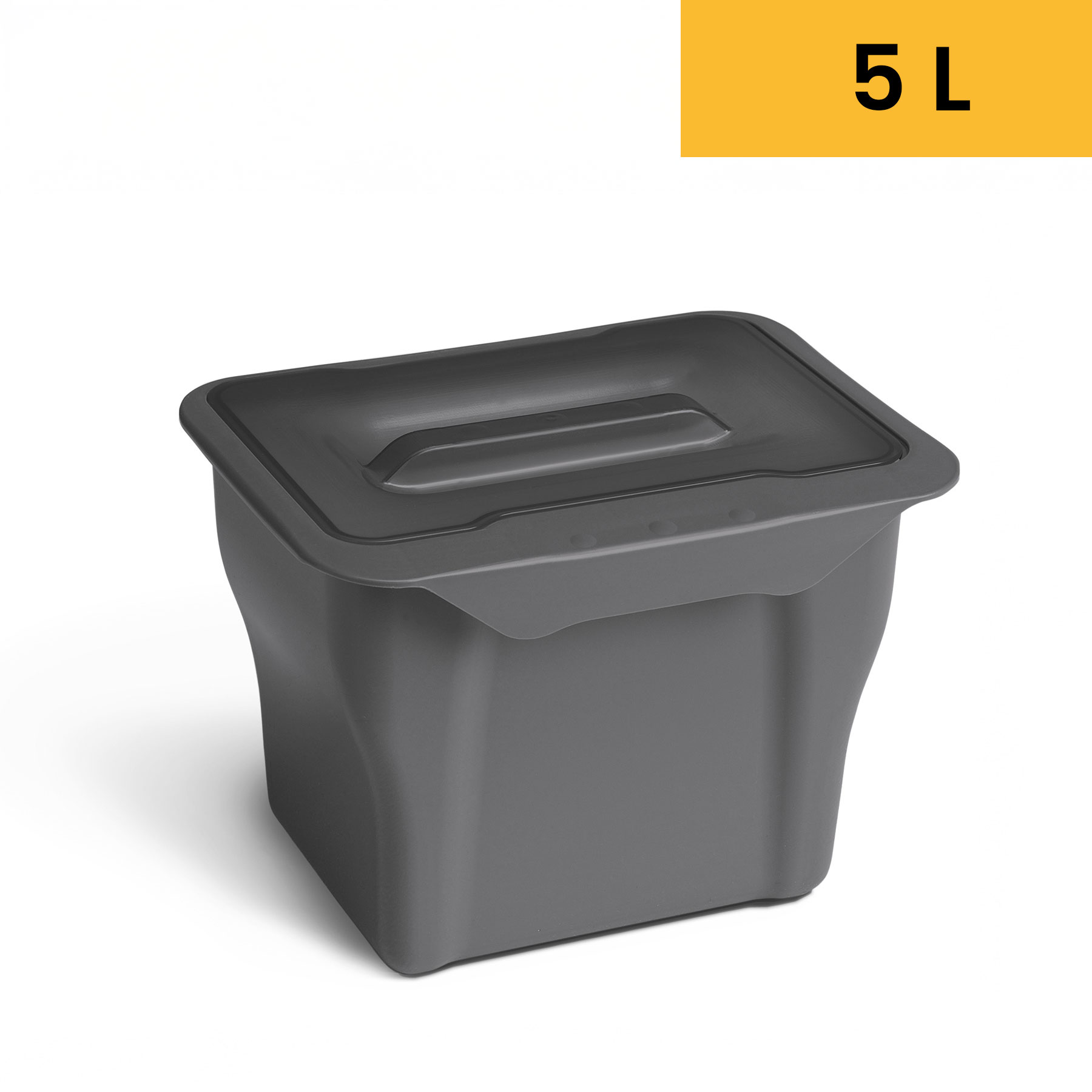 Bio-Mülleimer von Siegwerk mit Literangabe