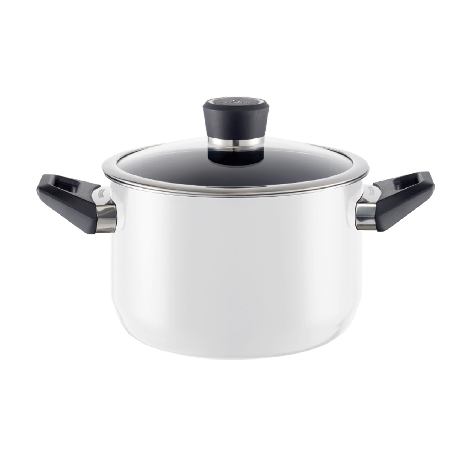 Kochtopf 22 cm weiss Frontalansicht