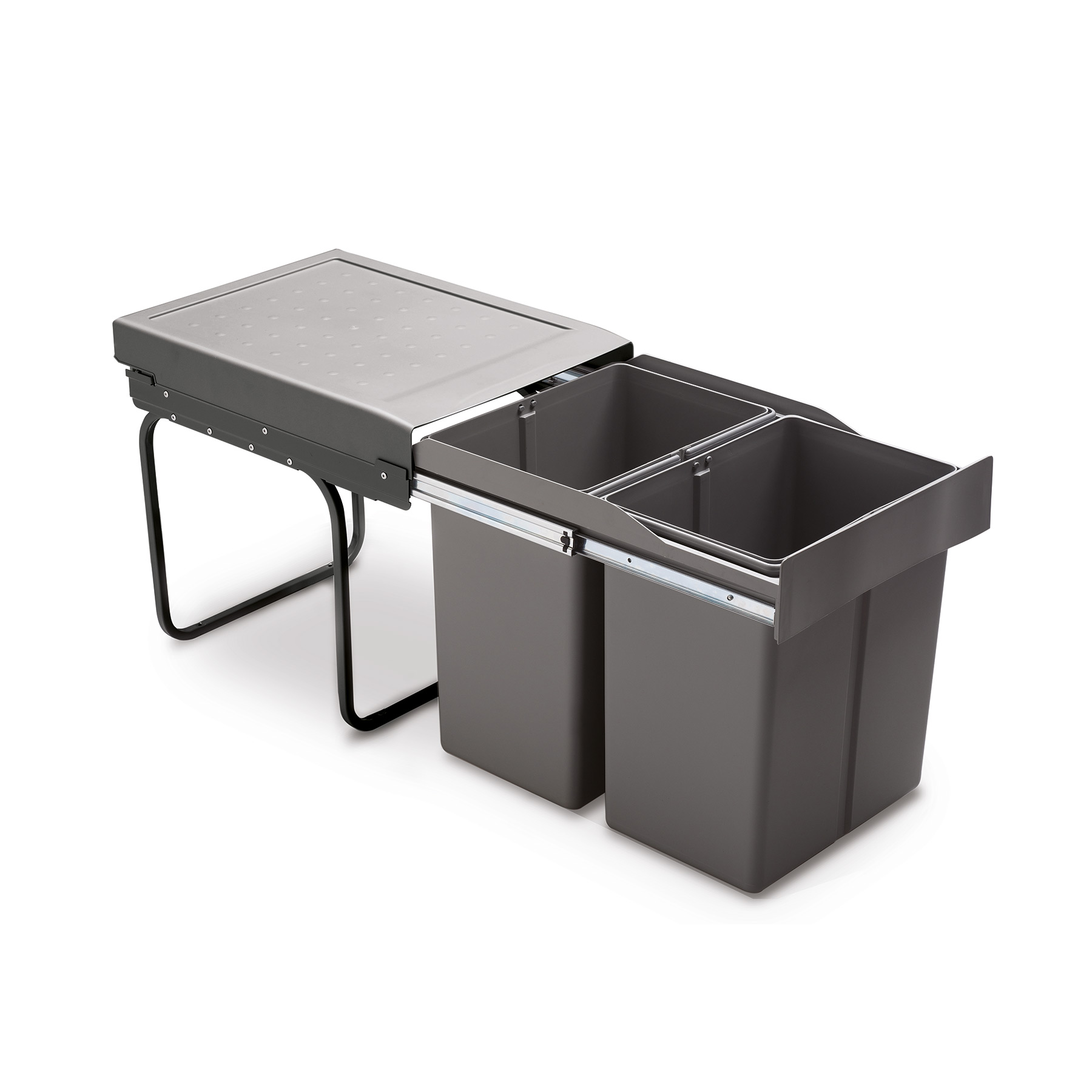 Einbaumülleimer 290 2x21 L 2-Fächer geöffnet