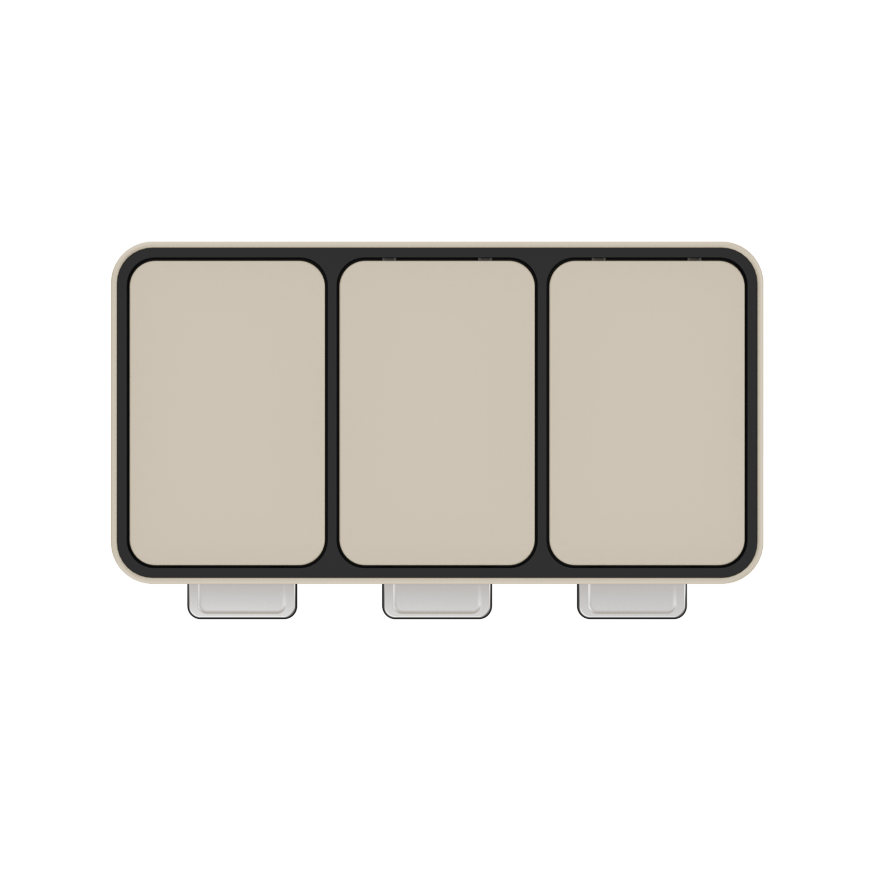 Mülleimer Kolekto 3x18L in Sand Beach seitlich