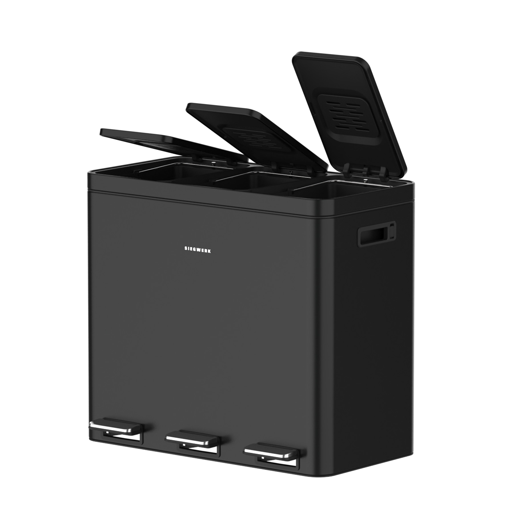 Mülleimer Kolekto 3x18L in Night Echo geöffnet