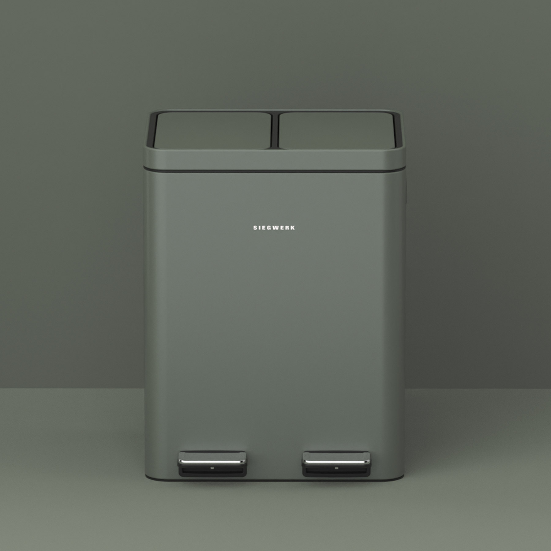 Mülleimer Kolekto 2x18L in Sage Harmony mit Hintergrund