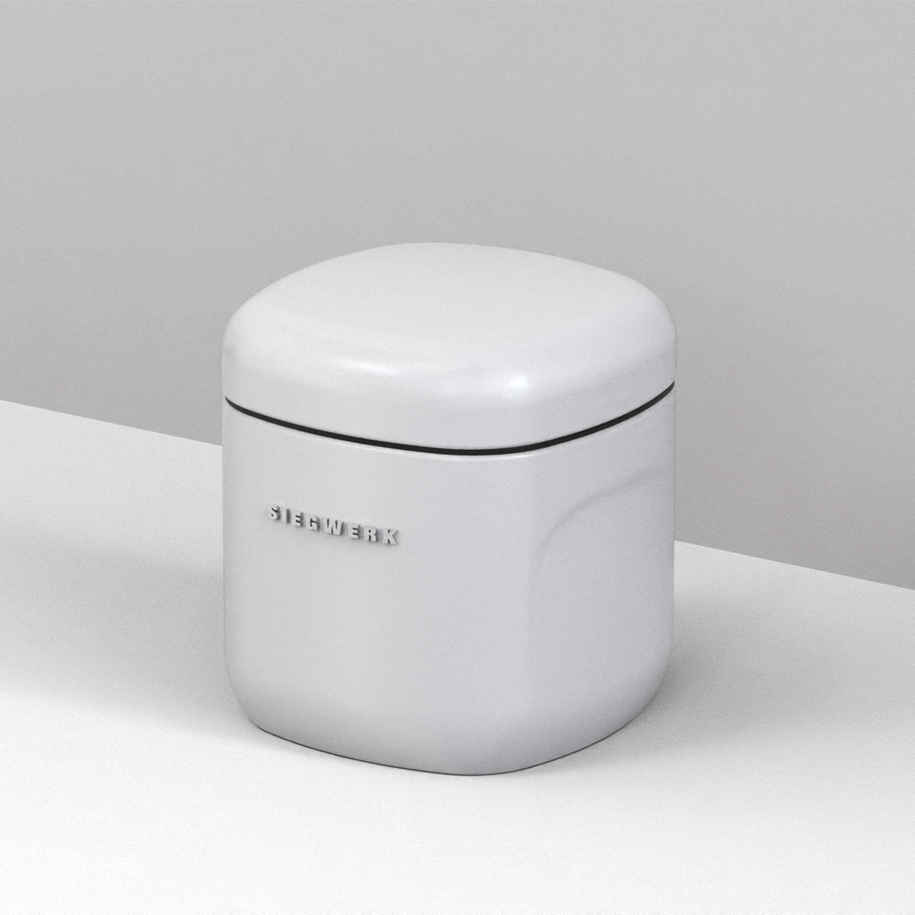 Vorratsbehälter Cubo S Pure Snow mit Hintergrund