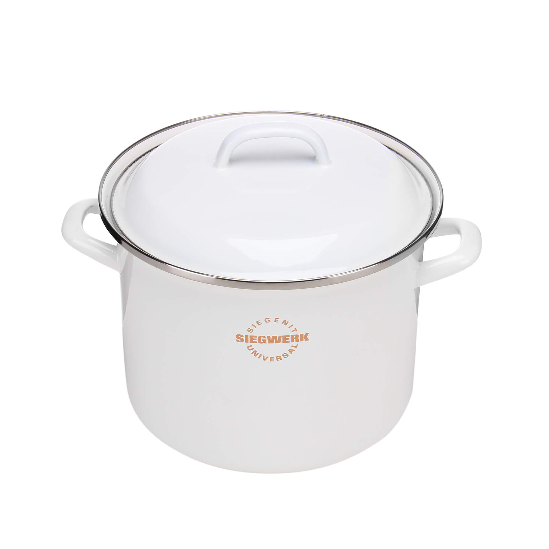 Siegwerk Kochtopf aus Emaille 22 cm hoch in weiss