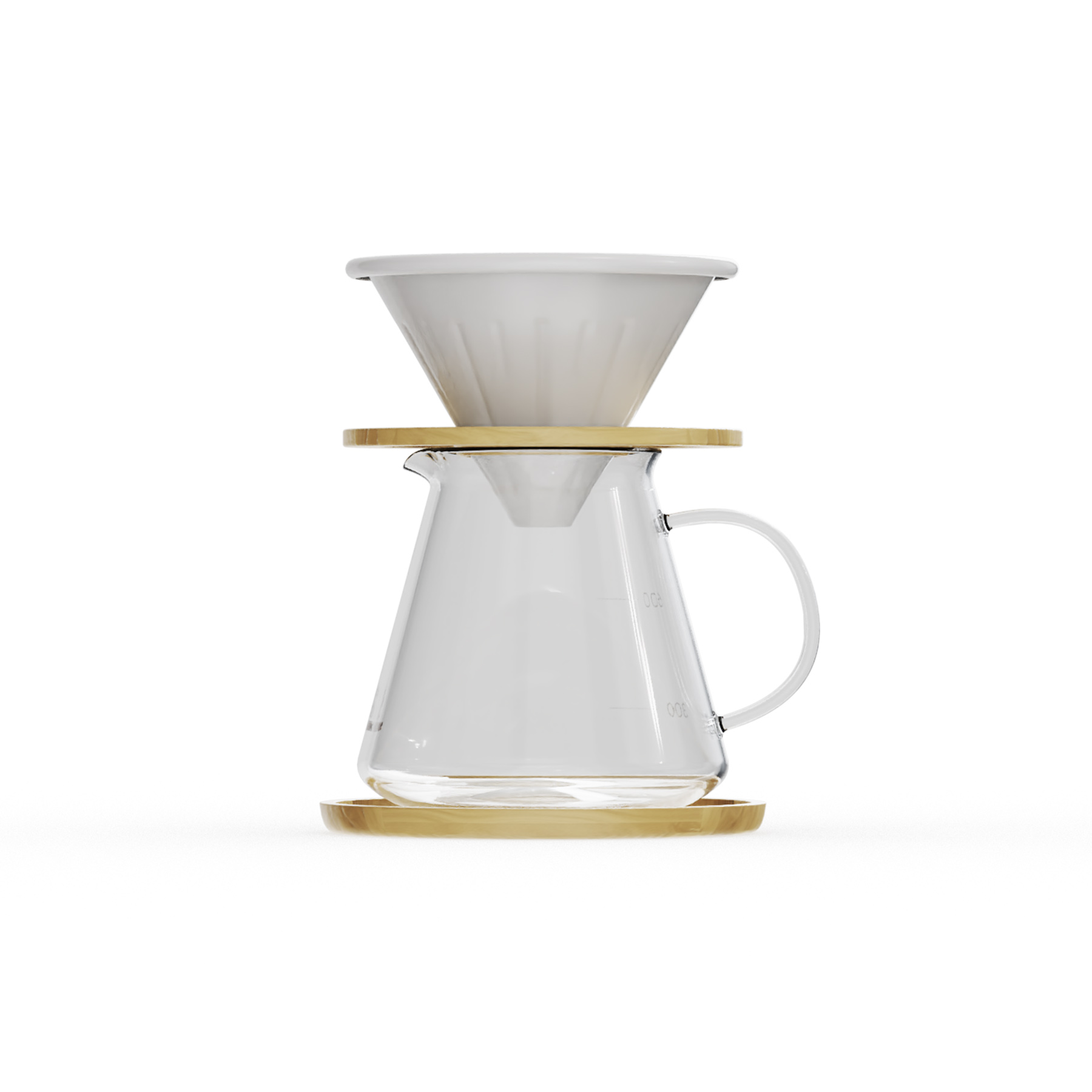 Kaffeebereiter aus Birkenholz Henkel rechts