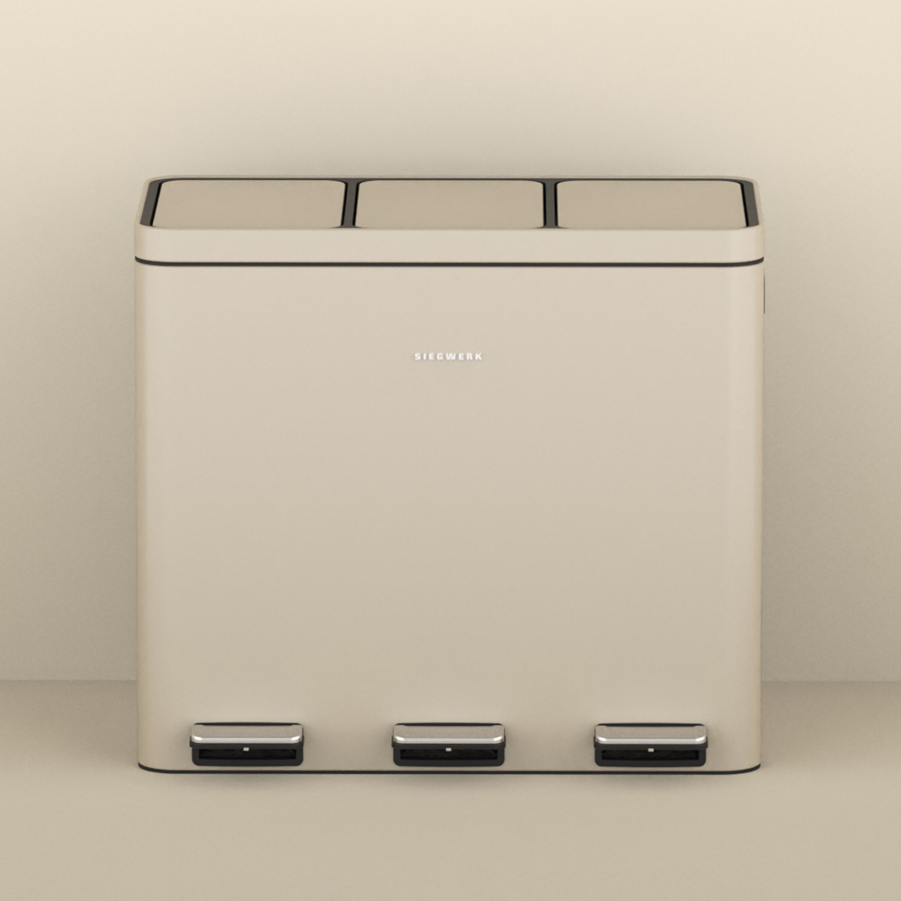 Mülleimer Kolekto 3x18L in Sand Beach mit Hintergrund