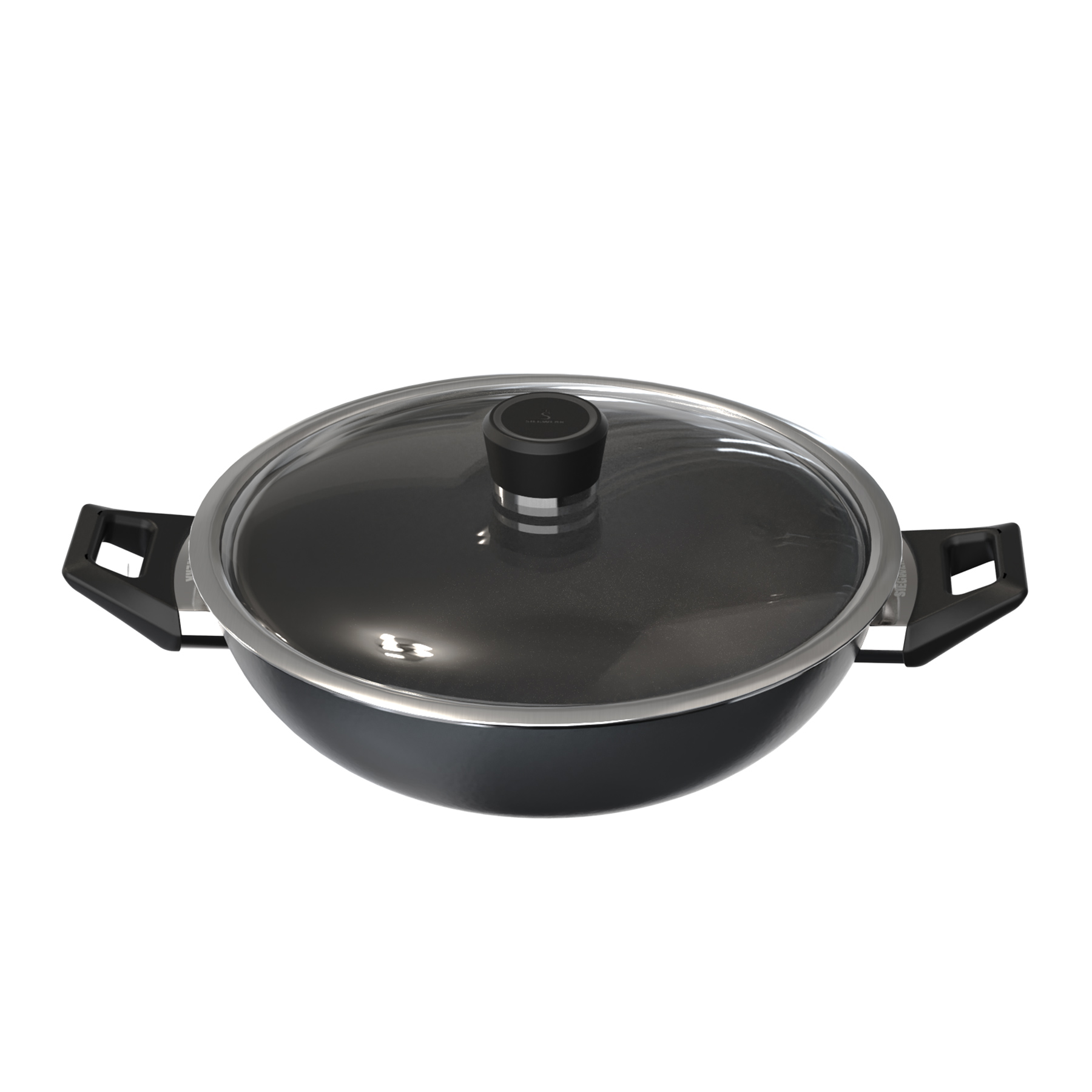  Wok 32cm schräg von oben mit Deckel