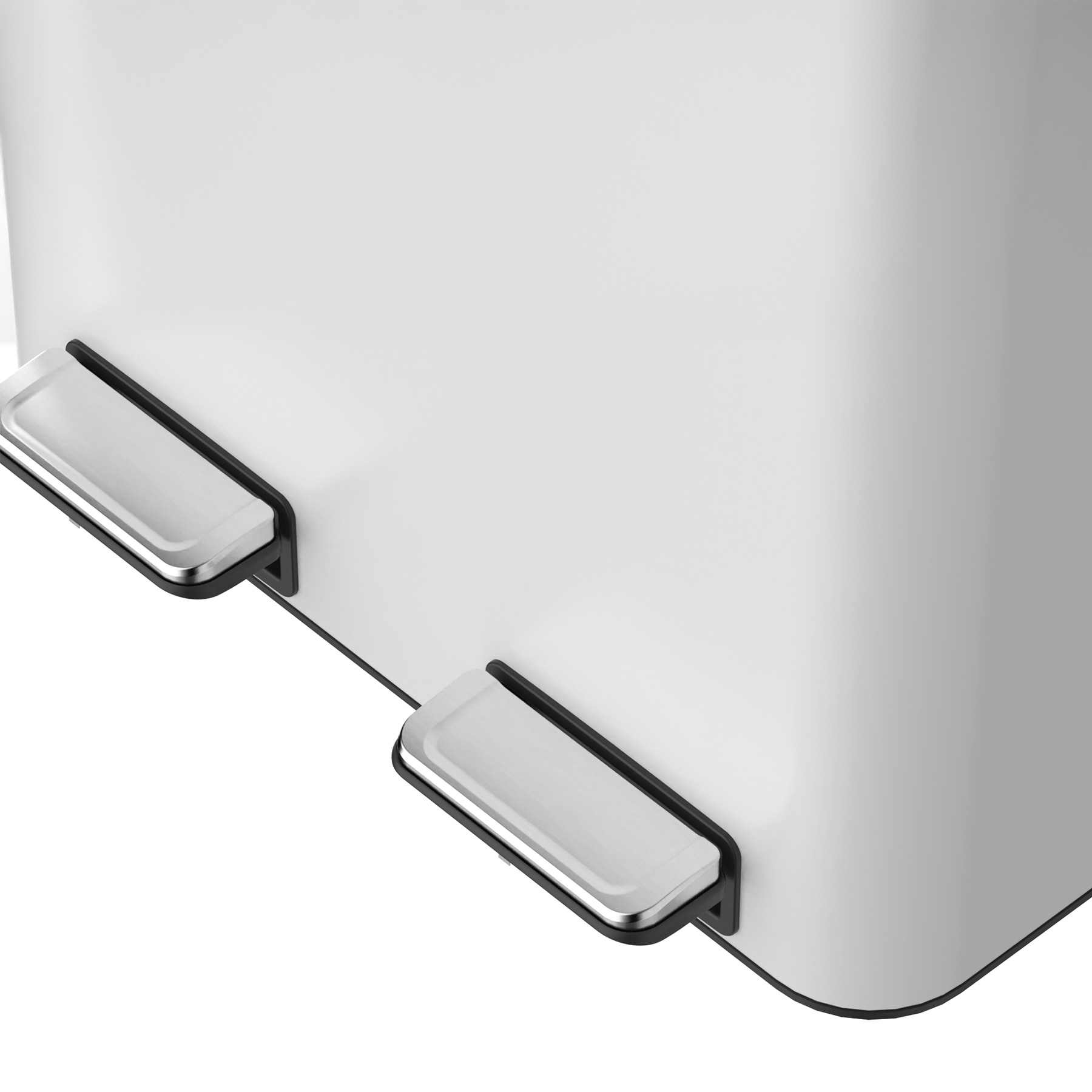 Mülleimer Kolekto 2x18L in Pure Snow  Fusstritte