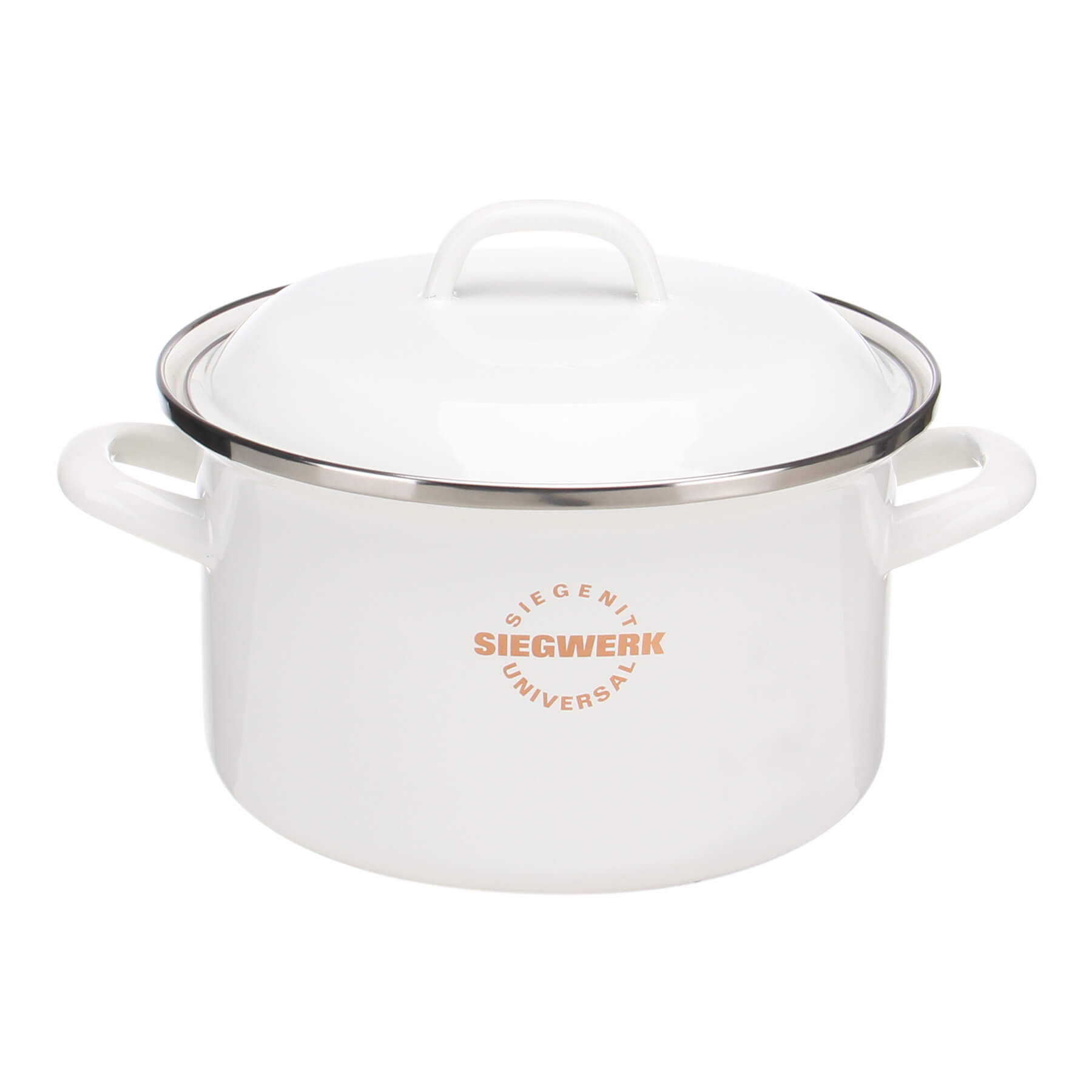 Siegwerk Kochtopf aus Emaille 22 cm in weiss