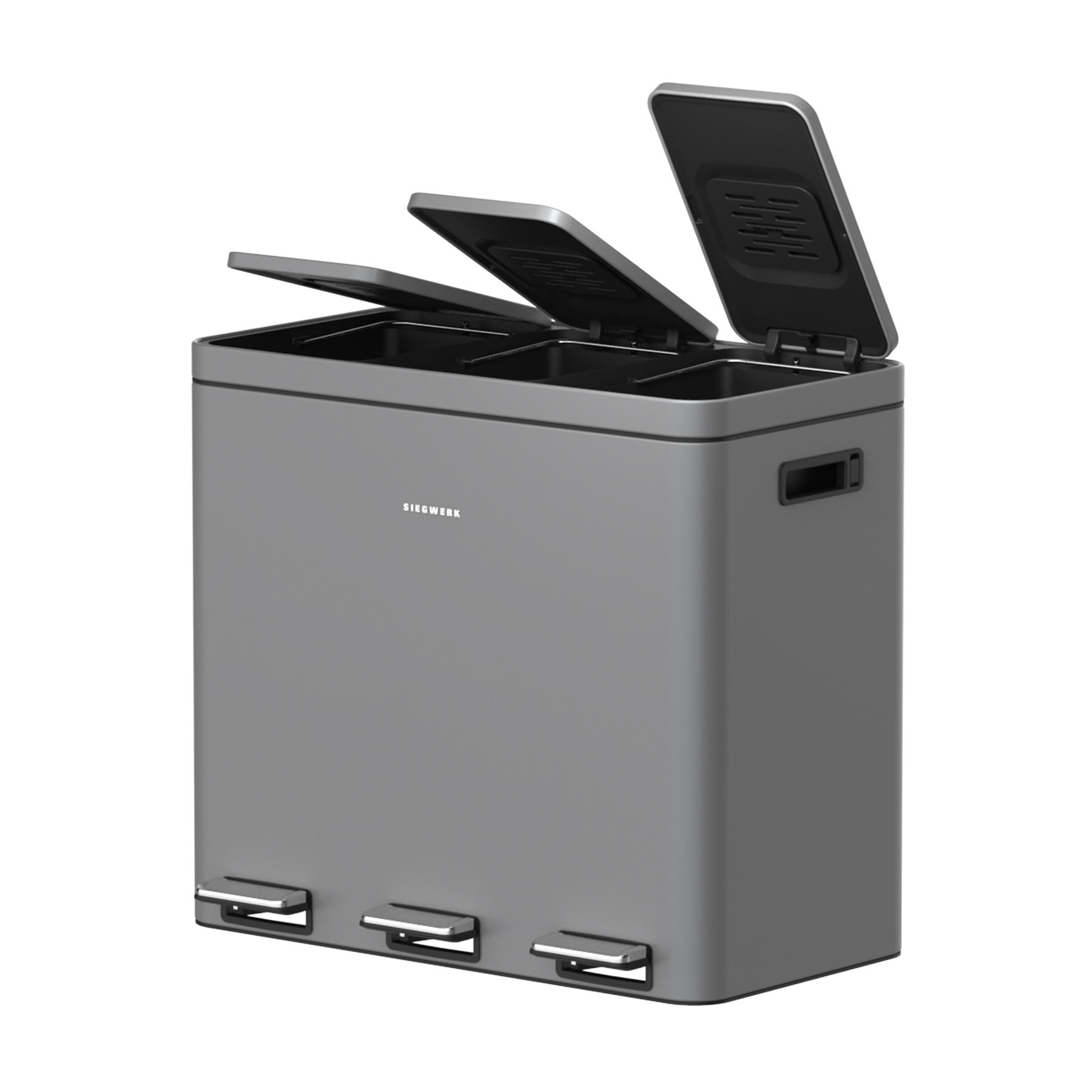 Mülleimer Kolekto 2x18L in Shadow Rock geöffnet