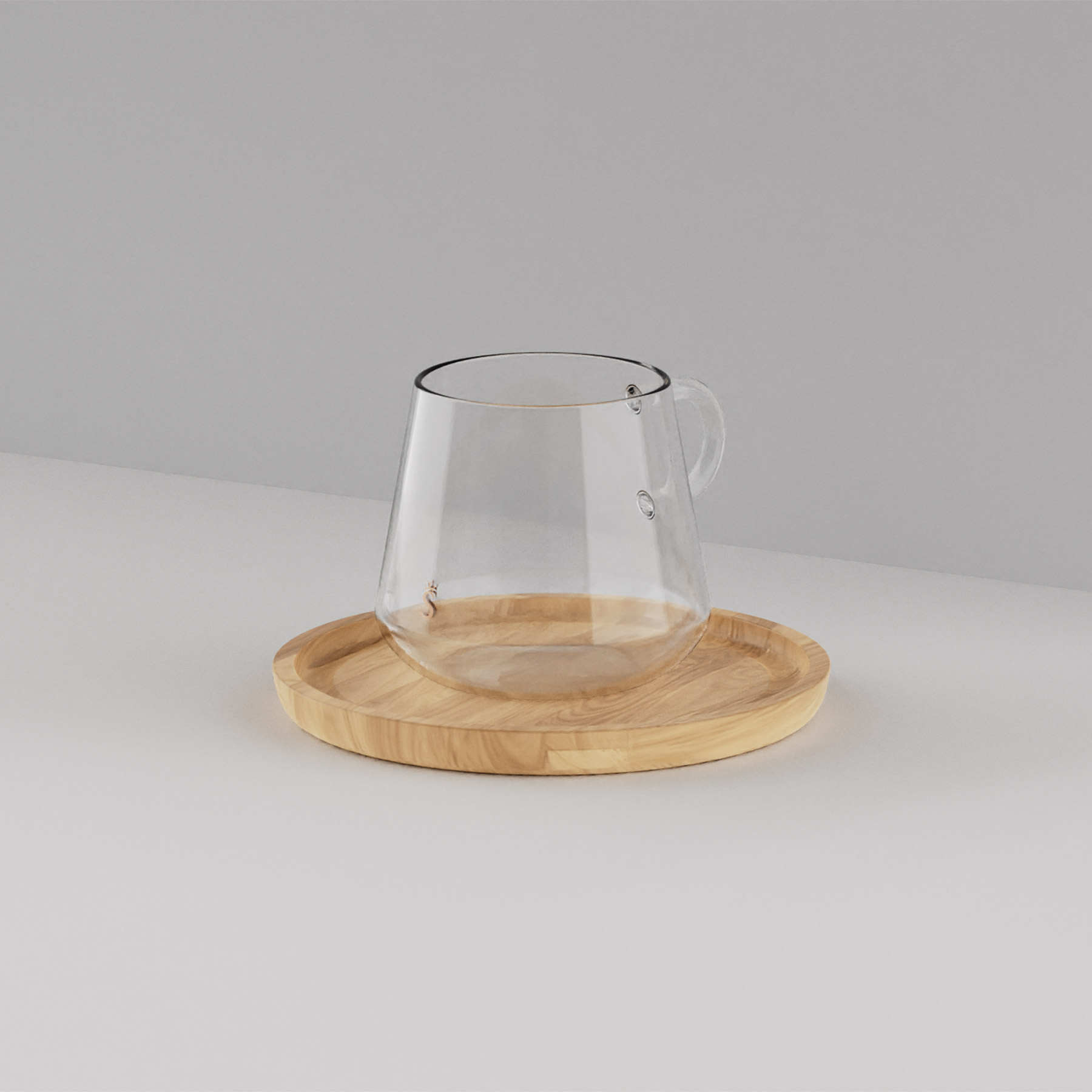 Espressotasse aus Birkenholz in Umgebung