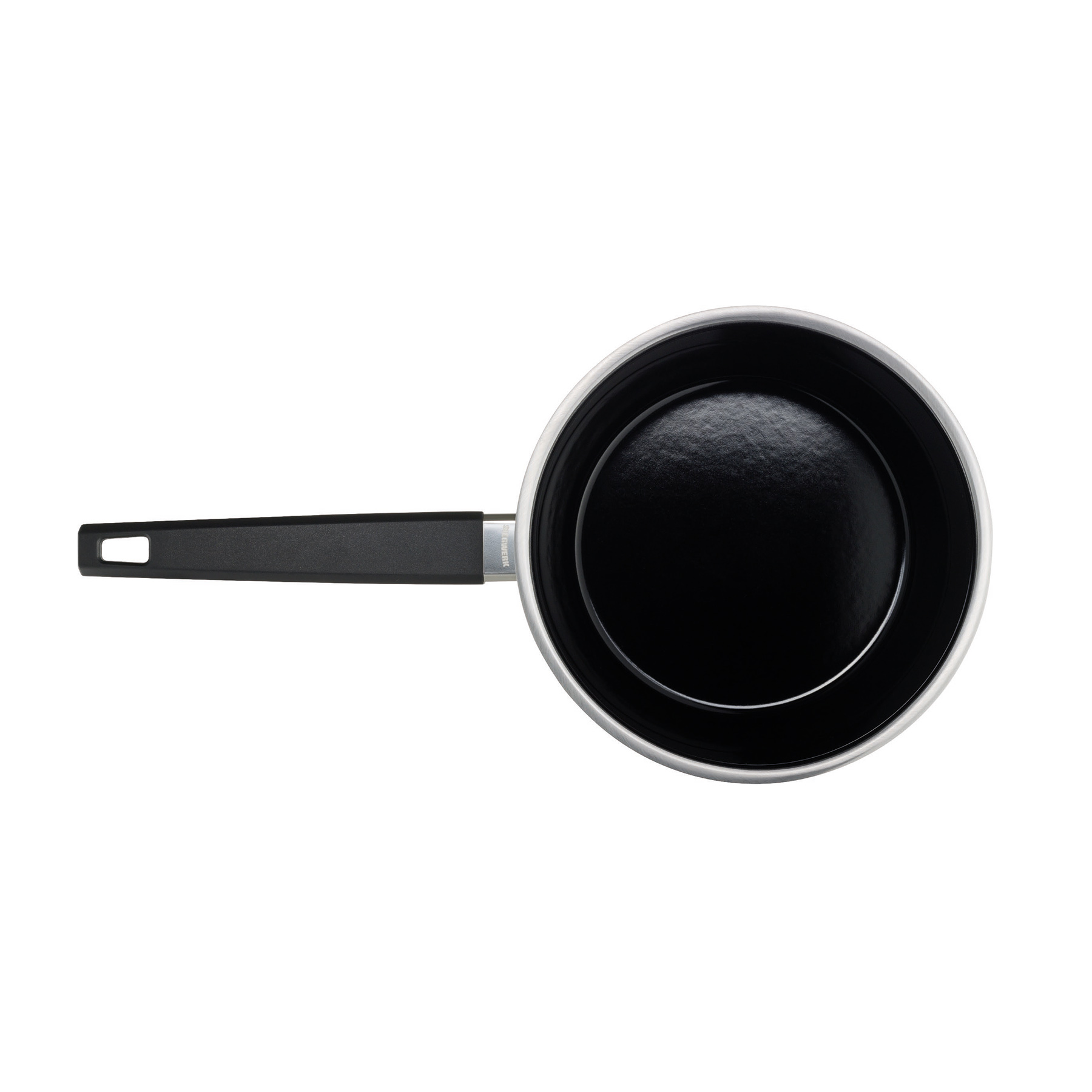 Stielkochtopf aus Emaille 16 cm von oben