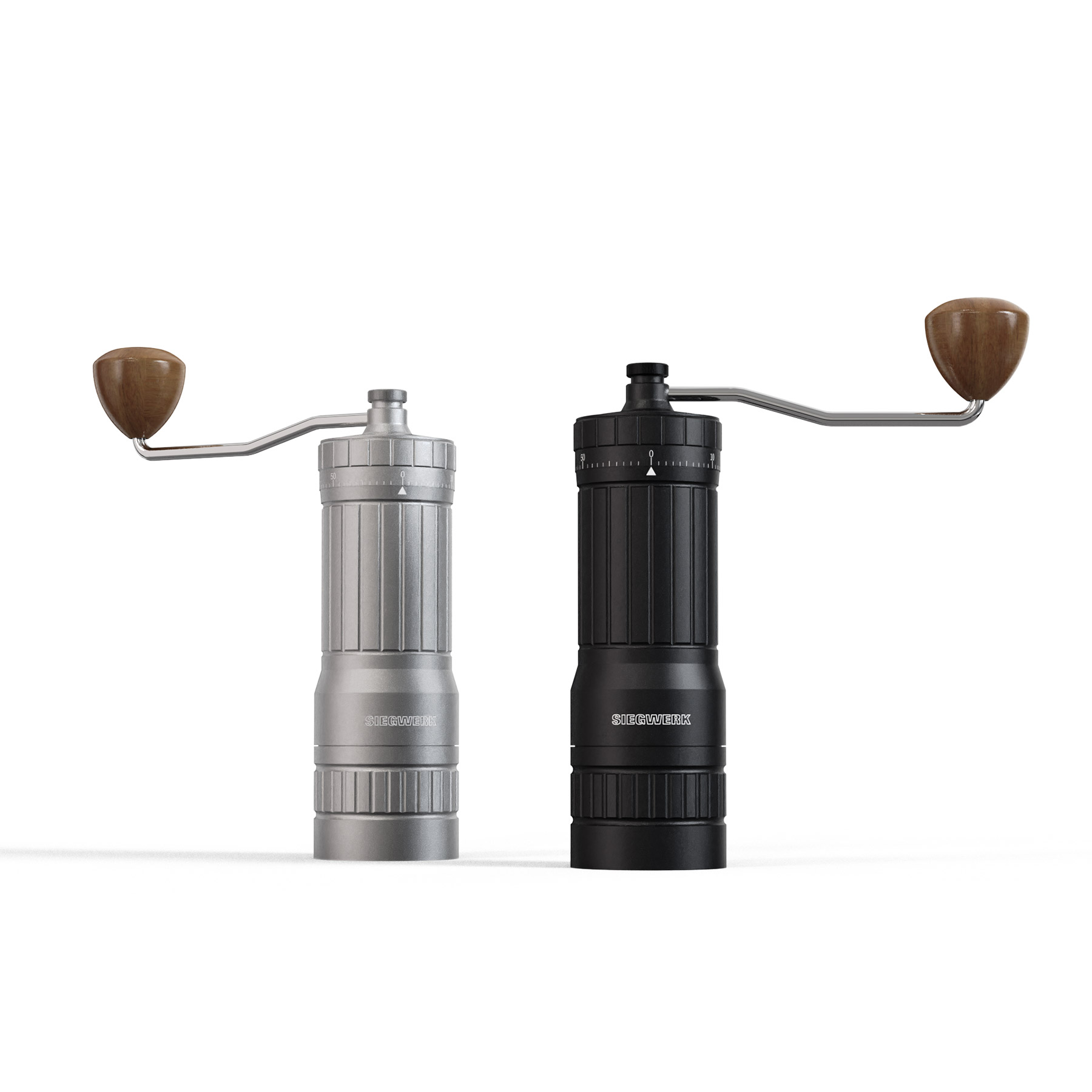 Handkaffeemühlen in graphit und schwarz