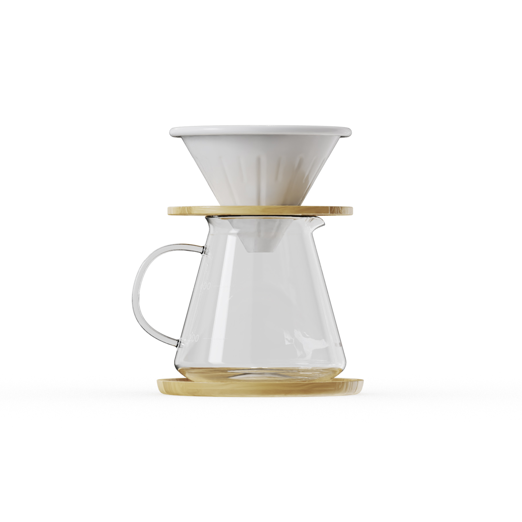 Kaffeebereiter aus Birkenholz Henkel links